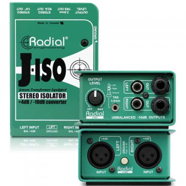 Radial,J-Iso,立体声非专业设备DI直插盒,转换器,立体声线路隔离变压器,DI盒,无源隔离变压器,